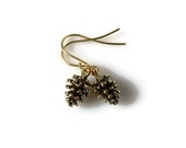 Anitque Gold Pinecone Earrings Woodland Pinecone Charms Pinecone Jewelry