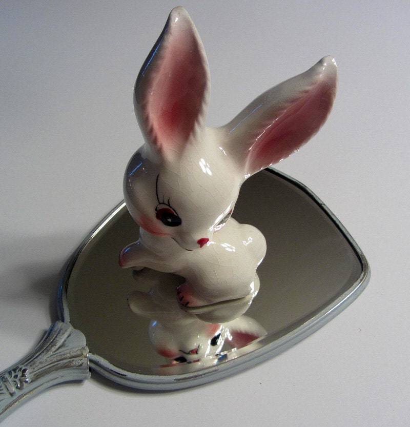 Ucagco Japan Ceramics Adorable Rabbit Figurine by FineandFunThings