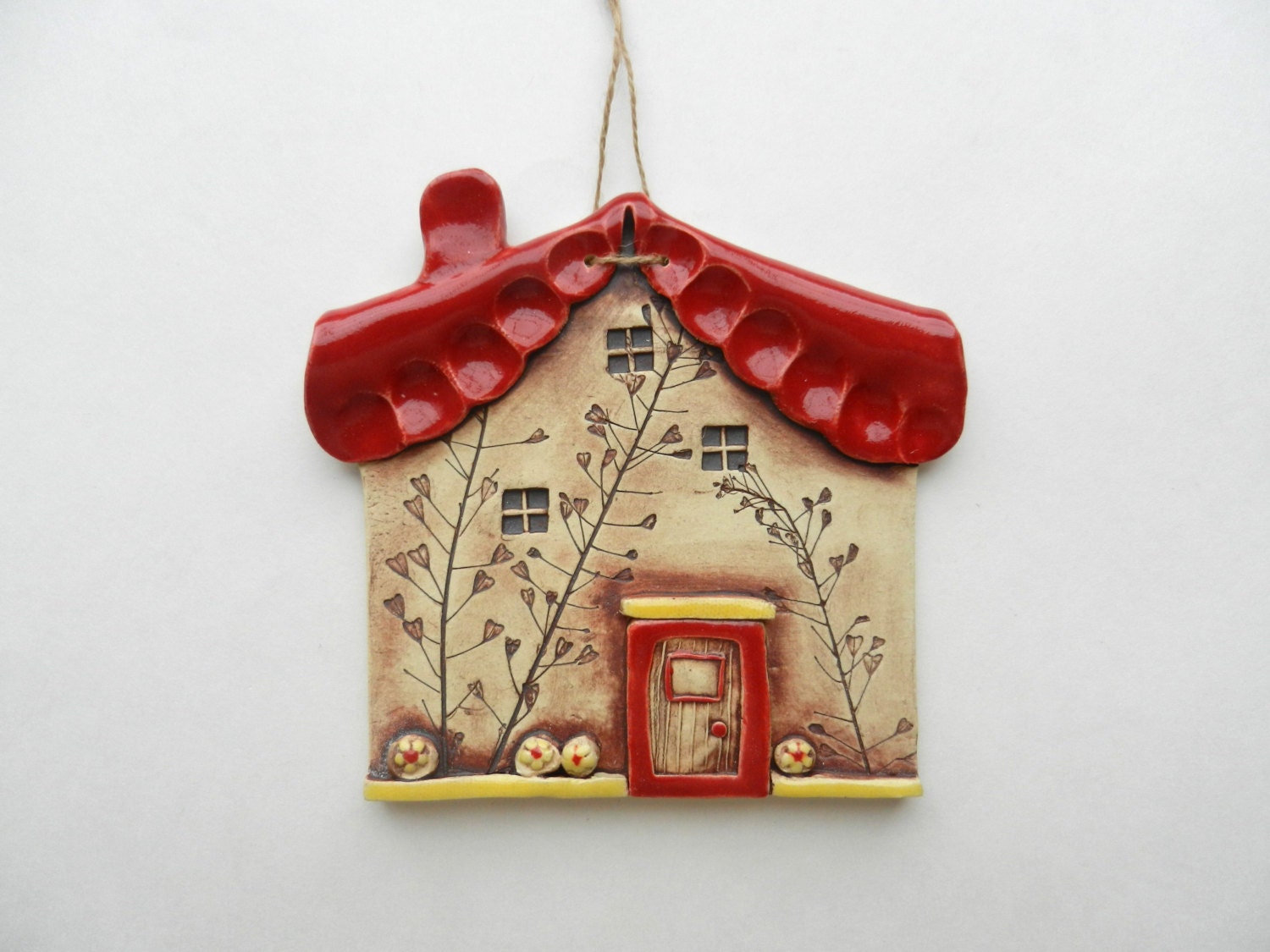 Ceramic house wall hanging ceramic house wall art by potteryhearts
