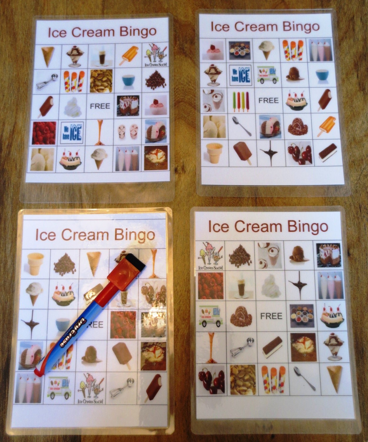 Laminated Ice Cream Picture Bingo Game With by coolcraftsandmore