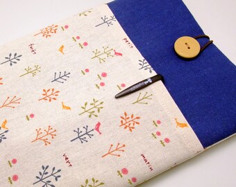 iPad Air case, iPad cover, iPad sleeve/ Samsung Galaxy Tab 3 10.1with 2 pockets, PADDED - Trees and birds