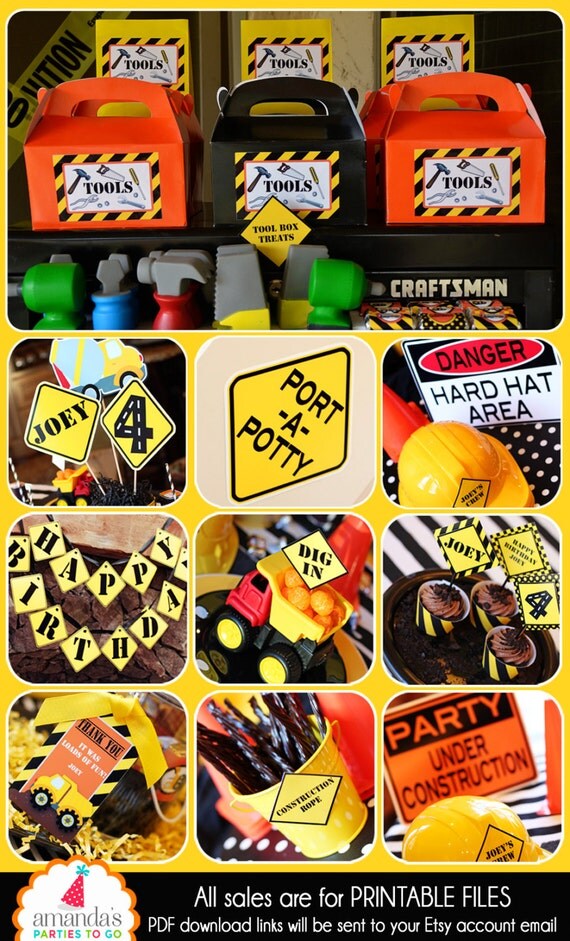 Construction Party Printable | Construction Birthday Decorations | Dump Truck Party | Transportation Party | Amanda's Parties To Go Il_570xn