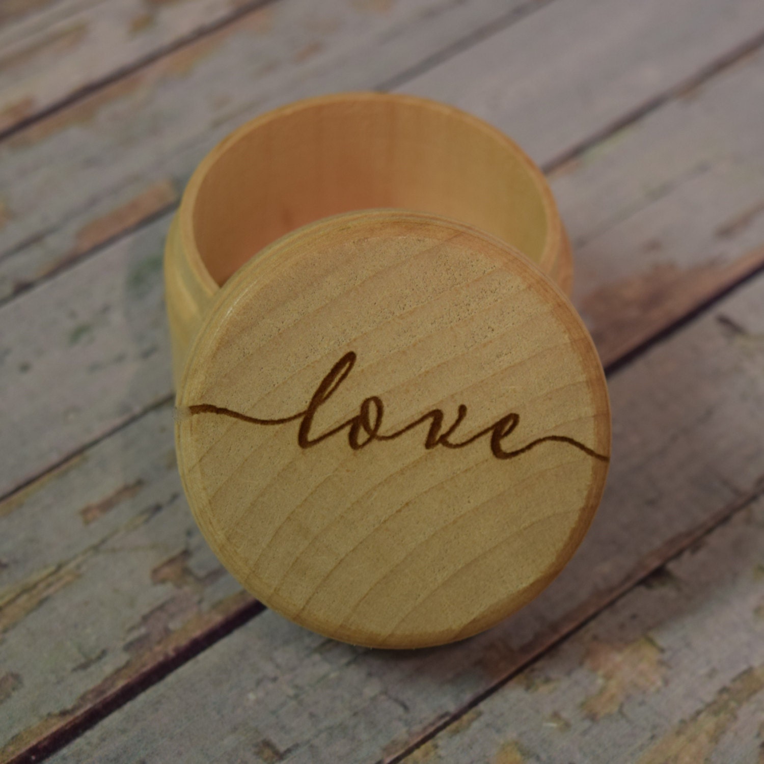 Love Wooden Trinket Box Wedding Ring Keepsake Jewelry Box