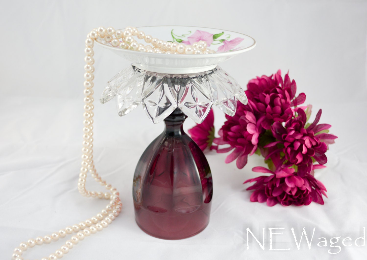 Candle holder Vintage inspired candleholder Jewelry Stand