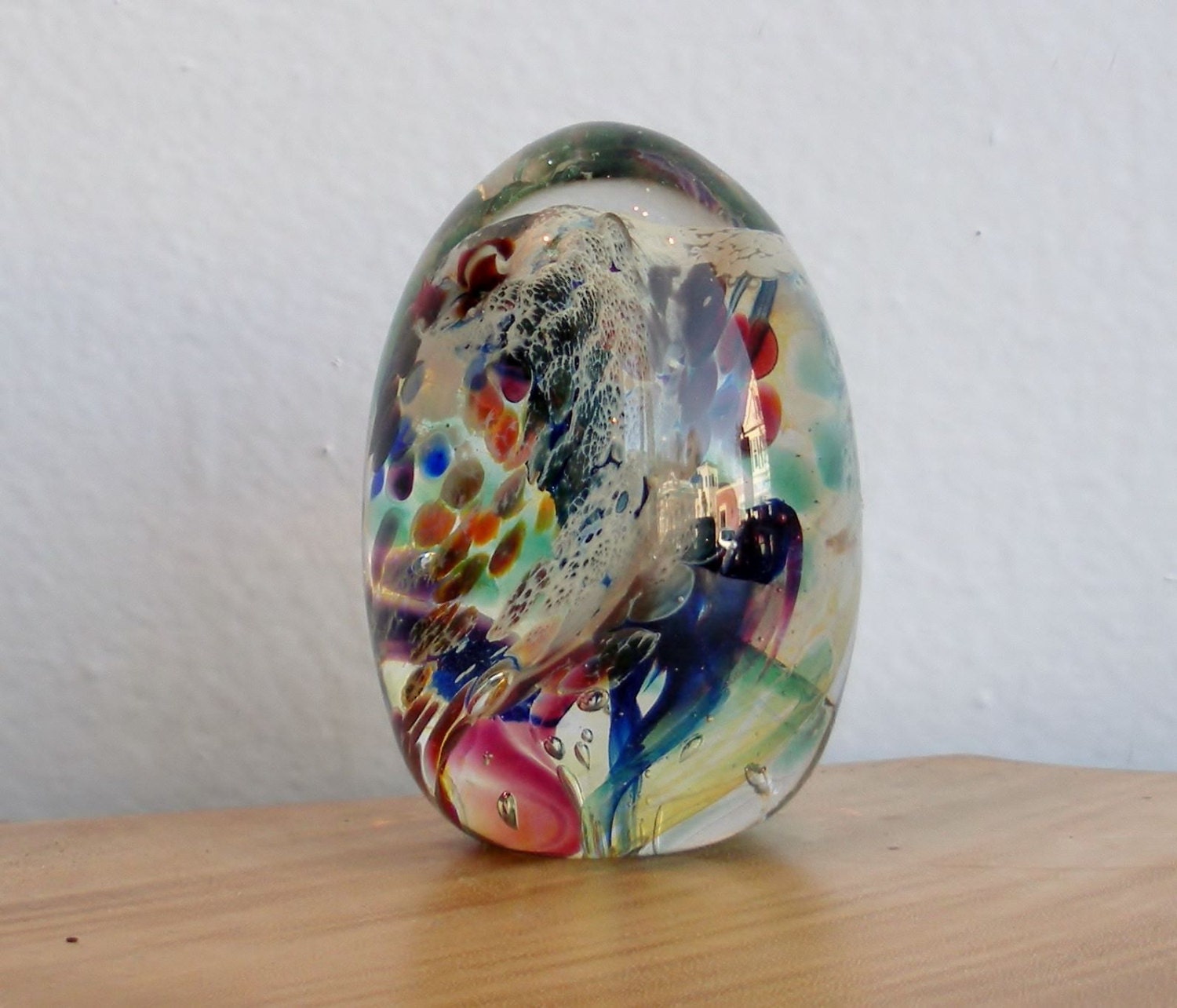 Glass Egg Paperweight Landscape Series By Jonathan By Growgallery