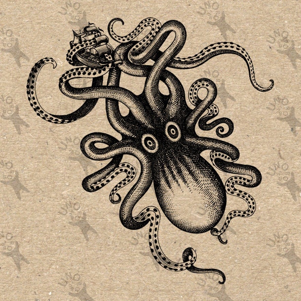 vintage octopus clipart - photo #5