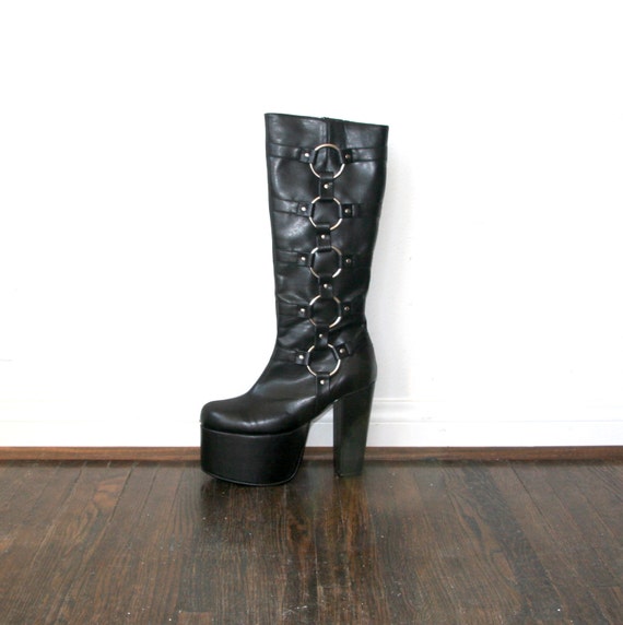 Platform Boots / Club Kid Boots / Cyber Goth Bondage Boots Sz