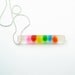 Tube rainbow dot resin pendant. Modern jewelry, Resin jewelry. Rainbow. chunky resin. Clear. Confetti, multi color necklace