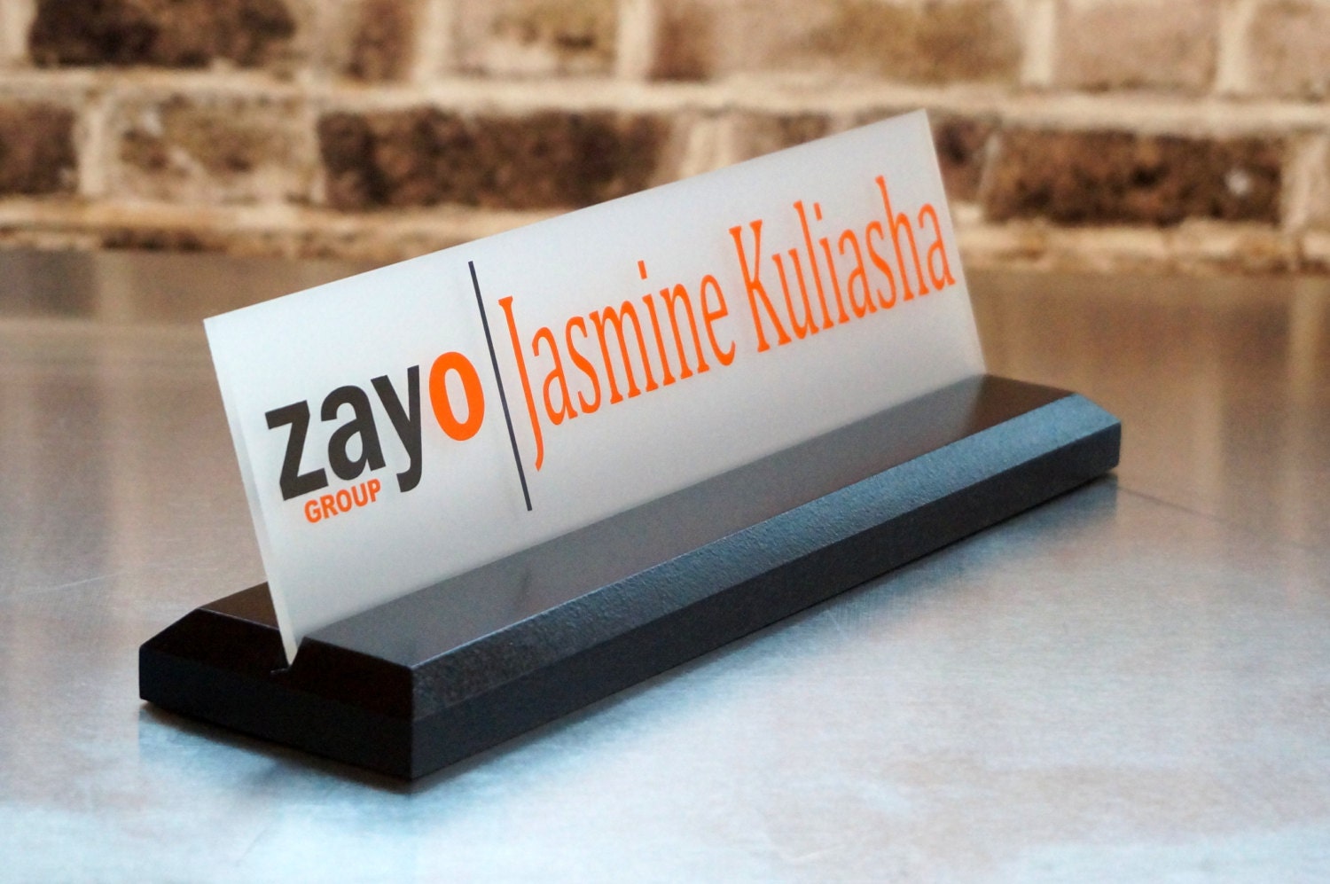 Desk Name Plate with LOGO and 2 Colors Great Professional Wood
