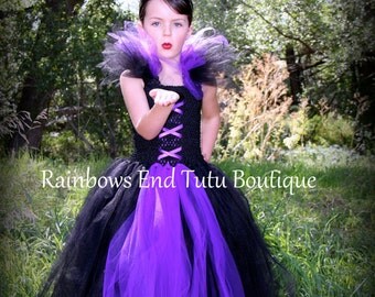 Maleficent Tutu Dress, Gothic tutu Dress size 12 months- girls size 8