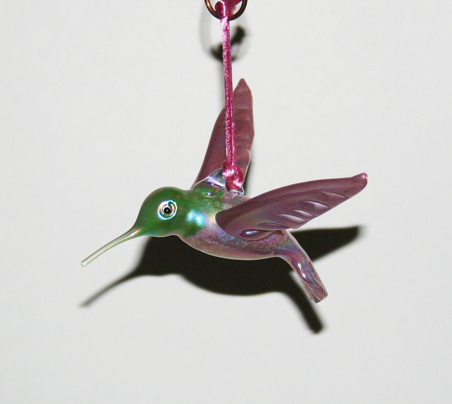 hand blown glass hummingbird ornament suncatcher lavender hand blown glass hummingbird ornament suncatcher lavender