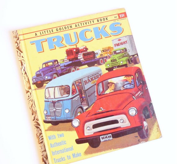 Trucks Little Golden Book HB 50's Vintage by RavenintheDogwood