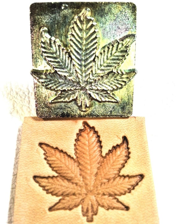 Leather Pot Leaf Stamp by stashbox420 on Etsy