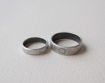 lunar wedding rings