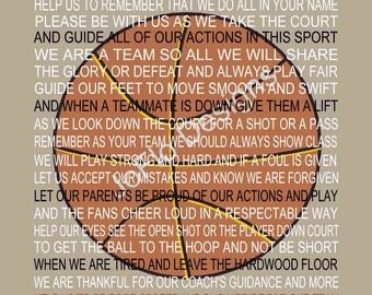 The Basketball Prayer personalized with Basketball, Sports Prayer, Senior Night, Sports Banquet, Basketball Print