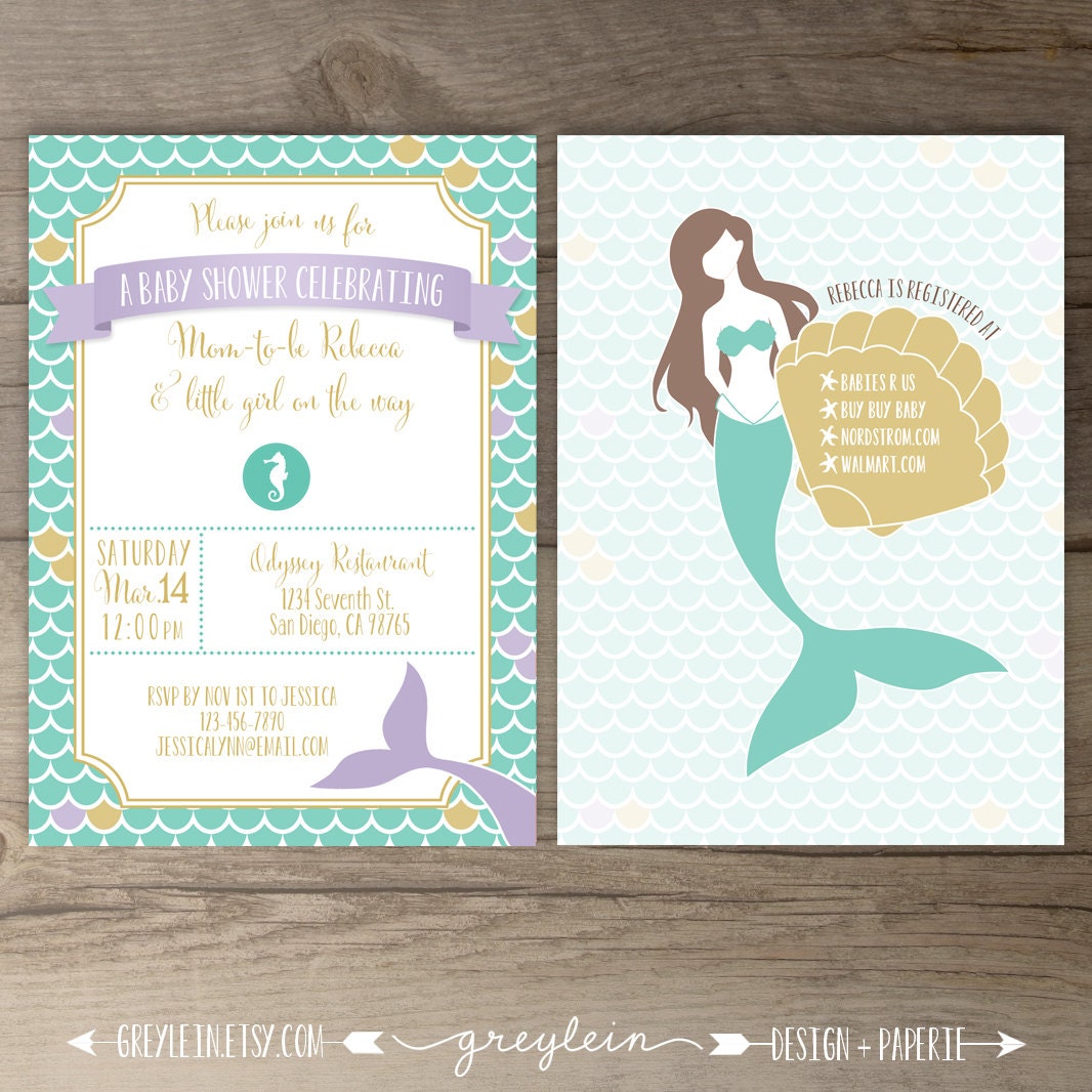 Mermaid Baby Shower Invitations 8