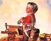 The Littlest Pilot, Little Boy, His "airplane" and HandMade Binoculars - Wonderful Restored Antique Print, Affordable Wall Art #185 The Littlest Pilot, Little Boy, His "airplane" and HandMade Binoculars - Wonderful Restored Antique Print, Affordable Wall Art #185