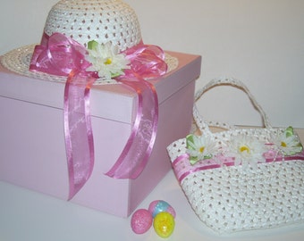 EASTER BONNET, Pink Easter Hat, Toddler Easter Hat, Girls Easter Hat,Tea Party Hat,Tea Party Hat, Spring Hat, Toddler Spring Hat, Baby Hat