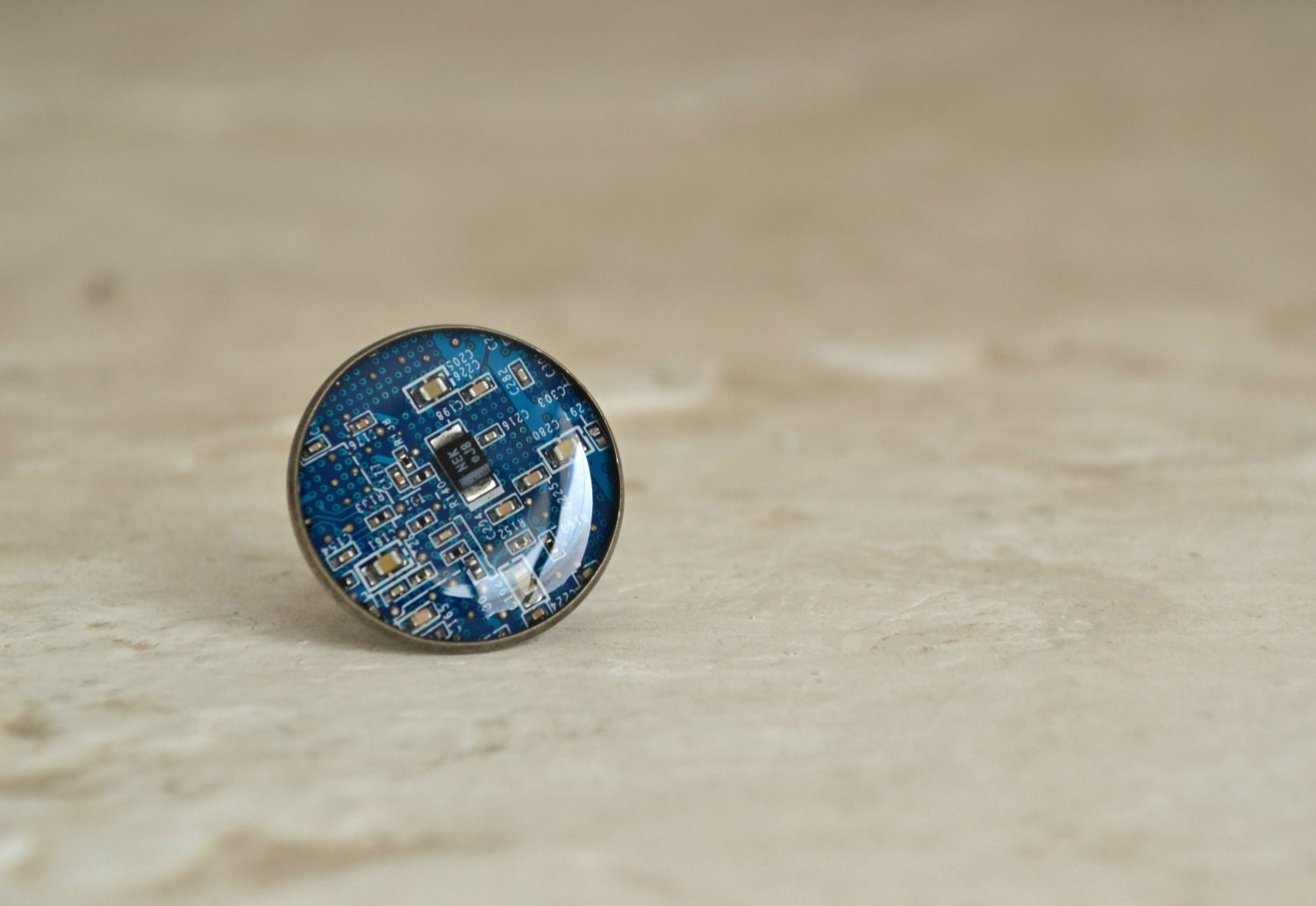 Geekery Circuit Board Ring Modern Contemporary Statement