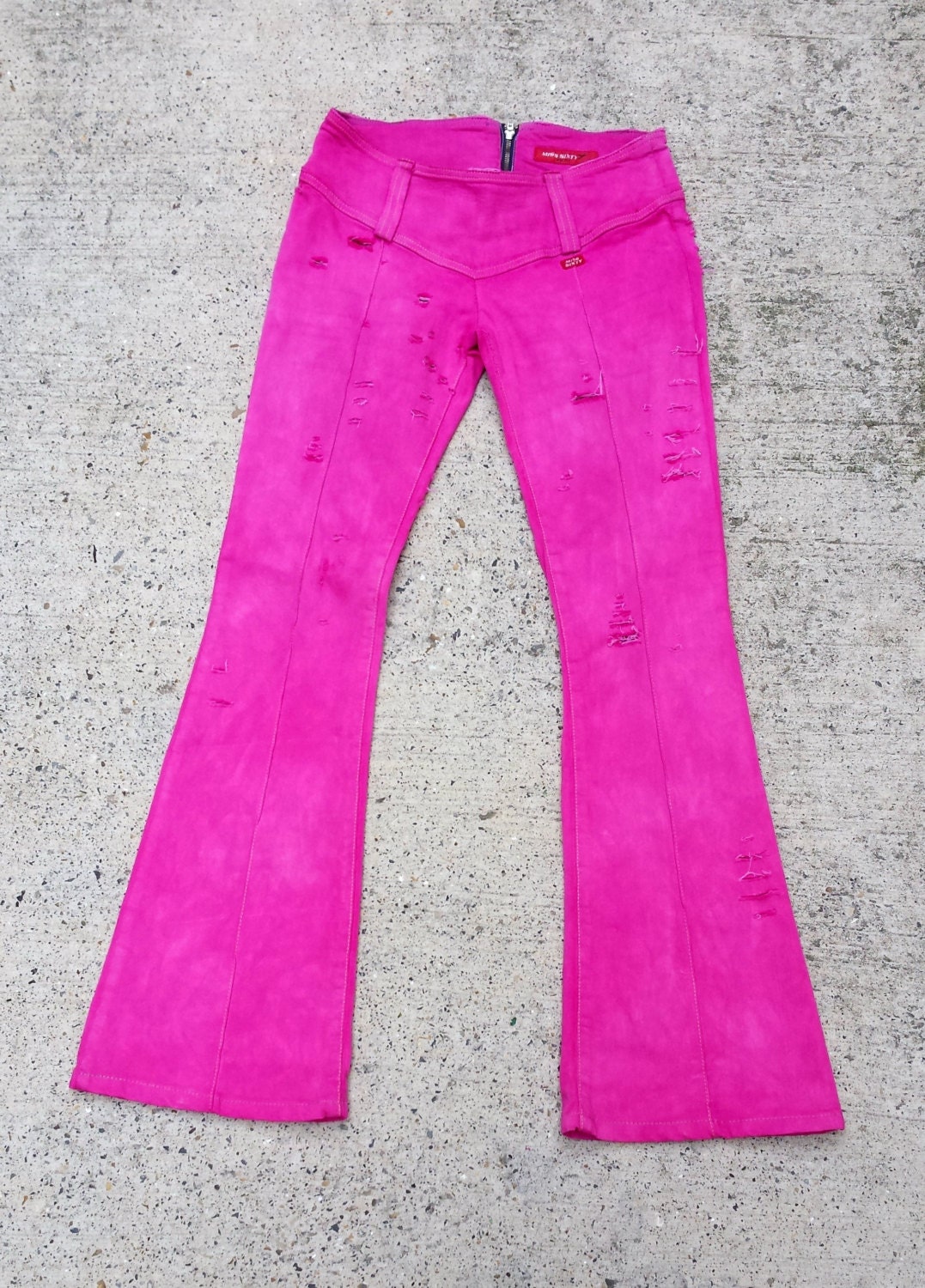 Ripped Jeans Hot Pink Vintage Upcycle Miss Sixty Low Waist