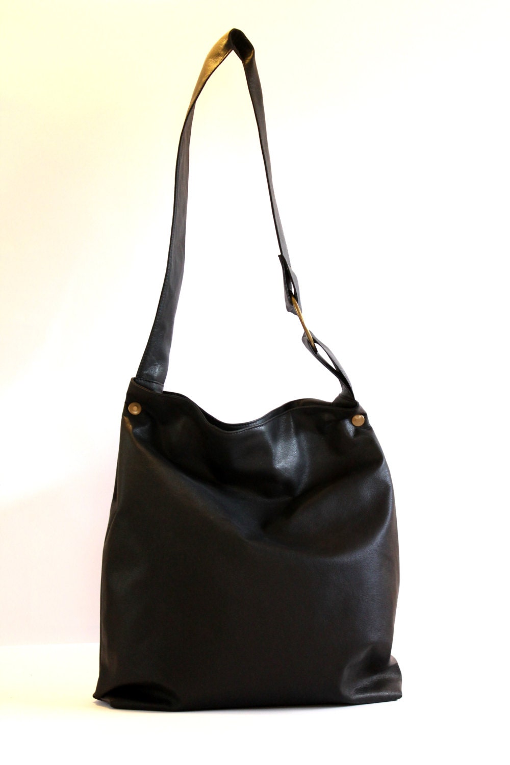 Black Hobo Bag Vegan Bag Crossbody Hobo Bag Casual by TikeStudio