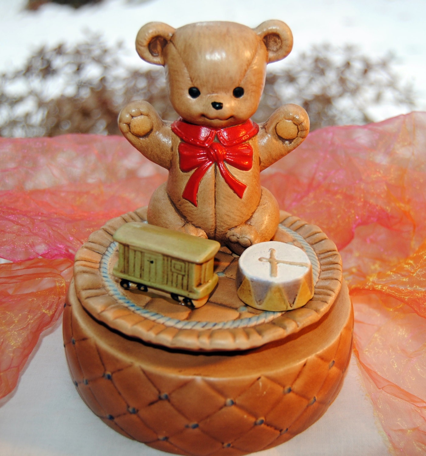 stuffed teddy bear with music box