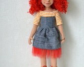Needle felted doll. Collectible toy. Ginger girl.