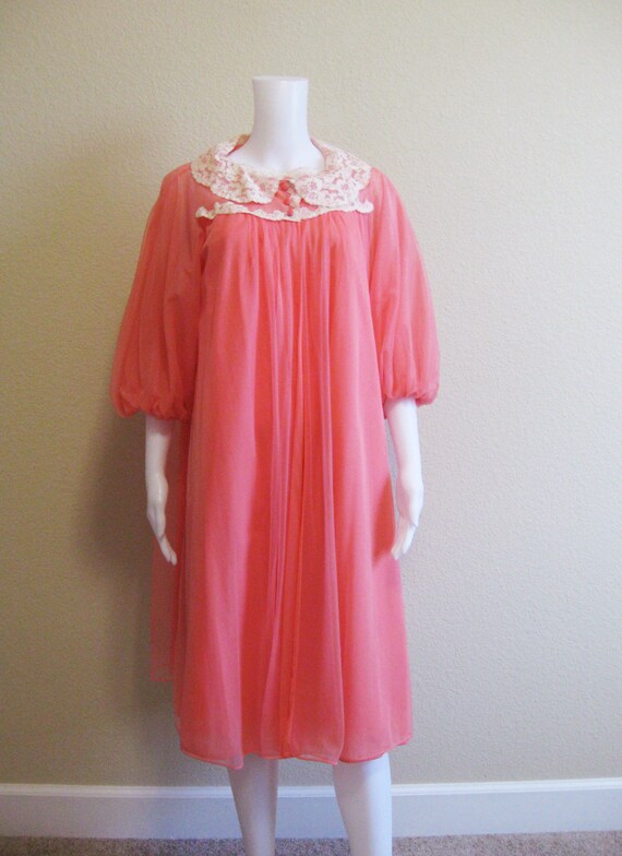 Pink Chiffon Nightgown Peignoir Set Gossard Artemis