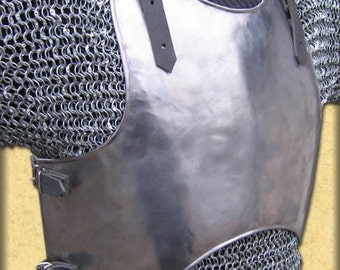 Larp, larp armor, fantasy, medieval, costume, armor, steel armour: breastplate (front and back) "Lombard"