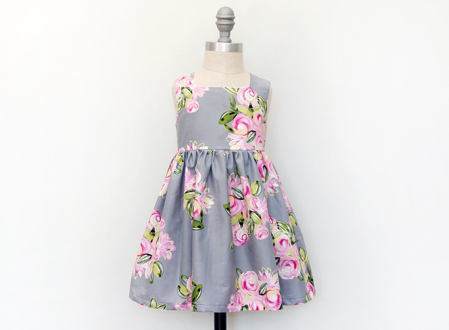 pink and grey frock