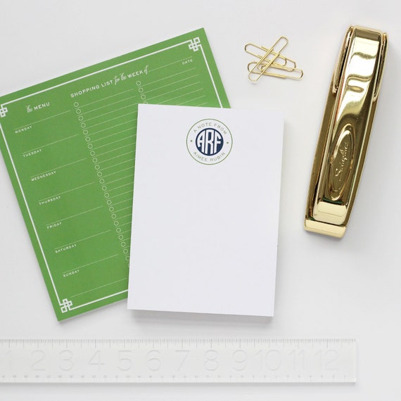 Personalized notepad Monogram 5x7 inch by MeganWrightDesignCo