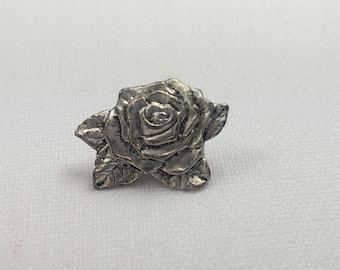 Items similar to Antique Sterling Silver Rose Pin on Etsy
