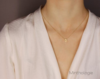 Initial Necklace N5 • Personalized Necklace, Uppercase Initial Necklace, Gold Initial Necklace, Dainty Necklace, Bridesmaid Gift, Gift