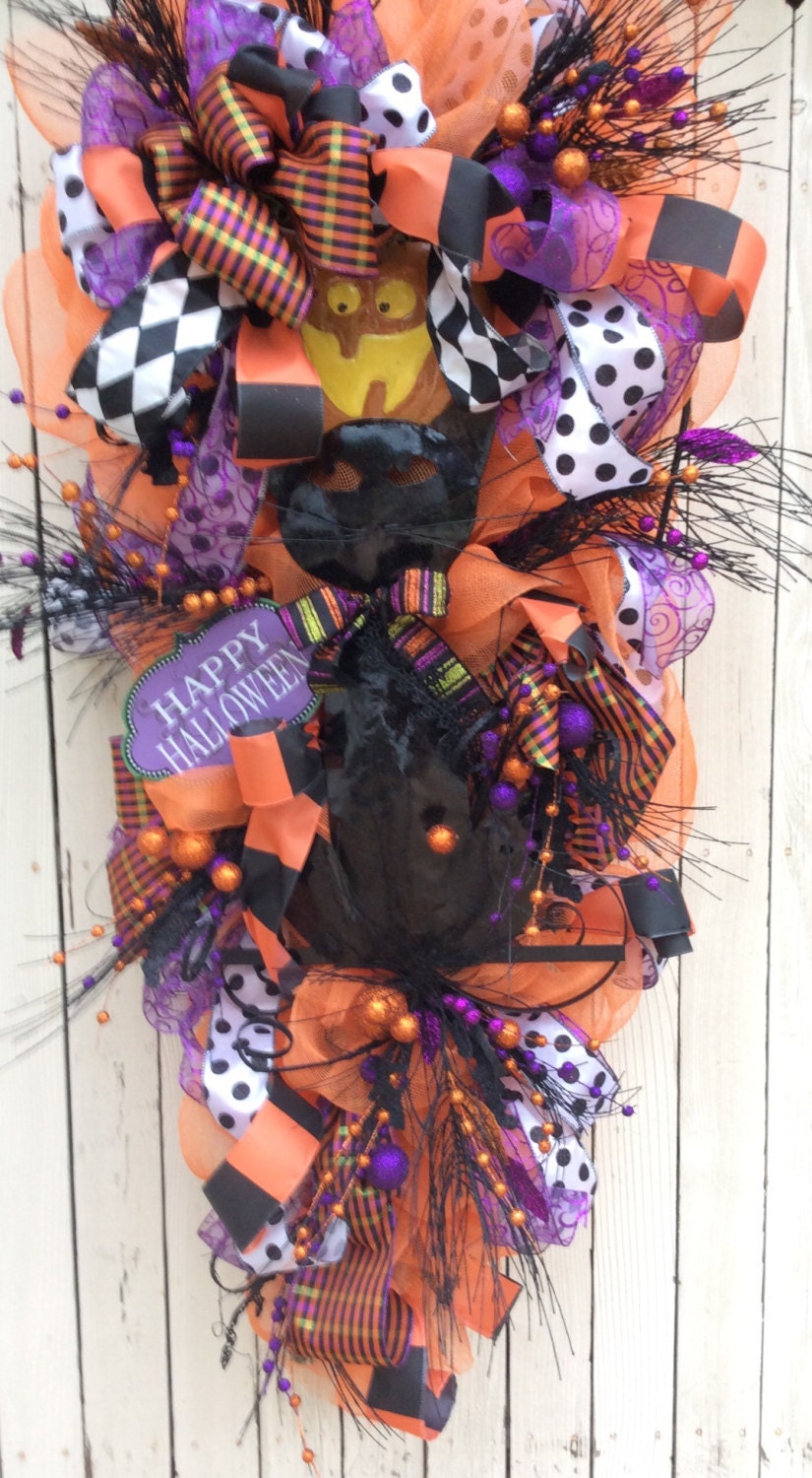 Halloween Swag Big Halloween wreath Halloween Wreath by Keleas