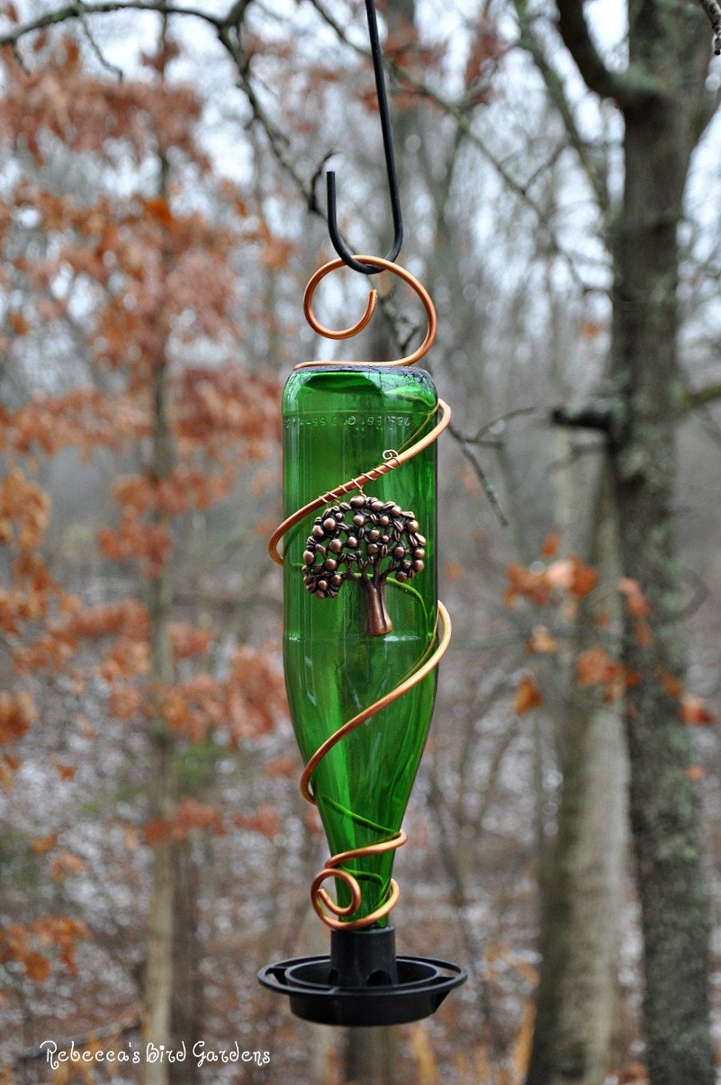 Glass Bottle Bird-Feeder The Bistro