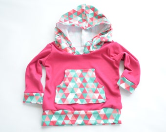 Baby & Toddler Hoodie- . Soft stretch fabrics, bright pinks, corals ...