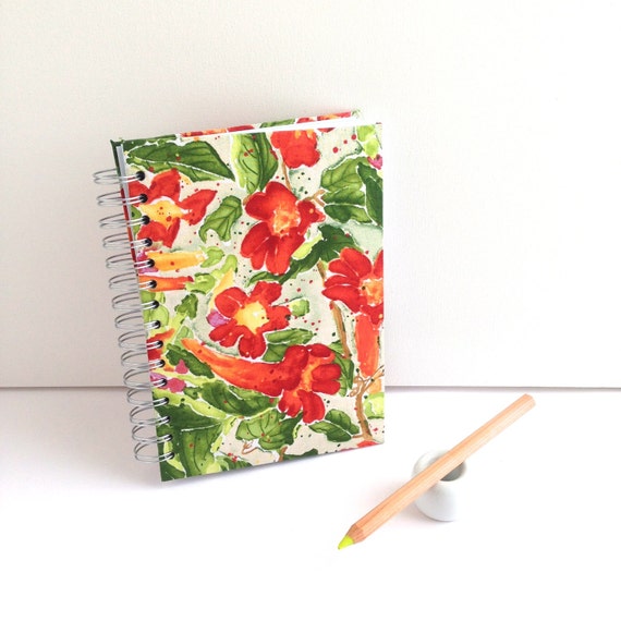 A5 Clothbound Journal Spiral Bound Notebook Blank by KimonoPaper
