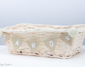 Cards Holder Wedding Decorations Ivory Shabby Wedding Basket Hessian Cards Banner Reception Decor Wedding Gifts
