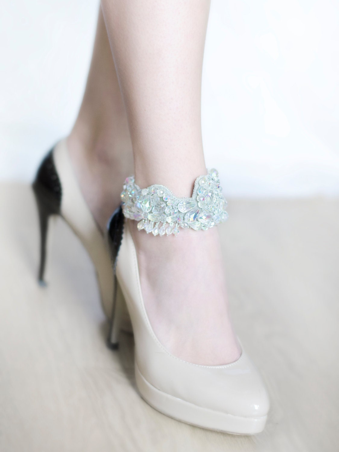 Exclusive women anklet jewelry weddings crystal high heels