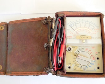 Vintage Volt Ohm Multimeter Milliammeter Manual Meter Test Equipment With Leads, Case