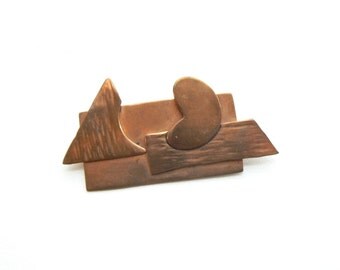 Vintage Modernist Copper Pin