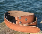 Distressed Brown Leather Strap Belt Strap Snap On