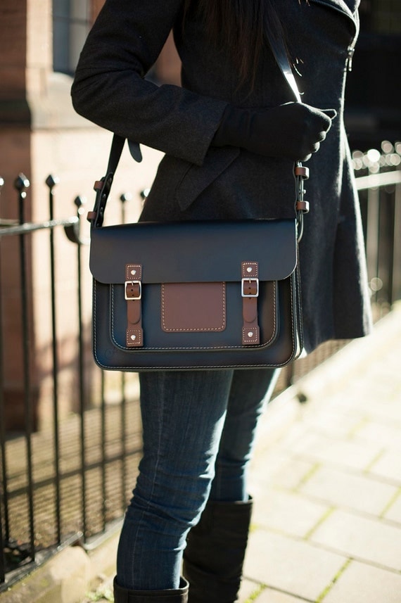 Urbane All Day Real Leather Satchel / Messenger Bag Designed