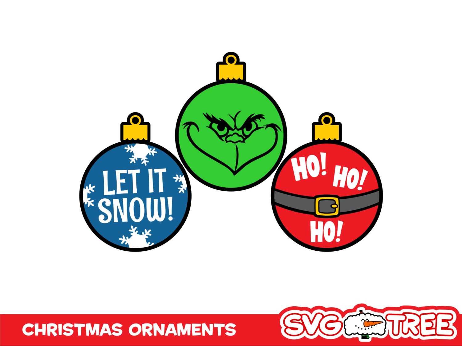 Download Christmas Ornaments Grinch Santa Claus Snow SVG DXF by SVGTREE