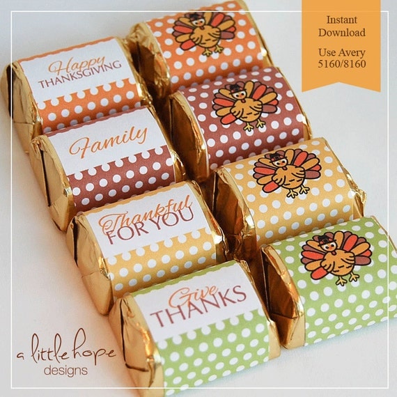 Thanksgiving Printable Mini Candy Wrappers | Thanksgiving ...