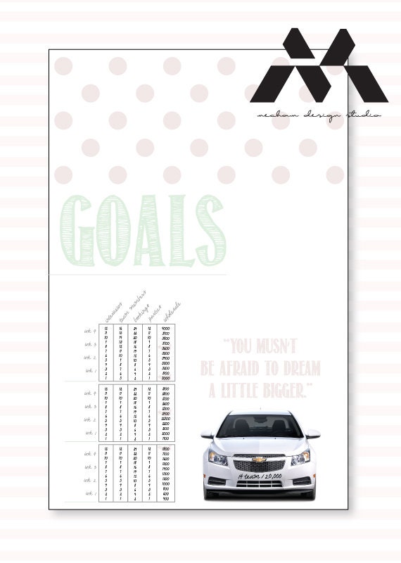 Items similar to Mary Kay Goal Poster on Etsy