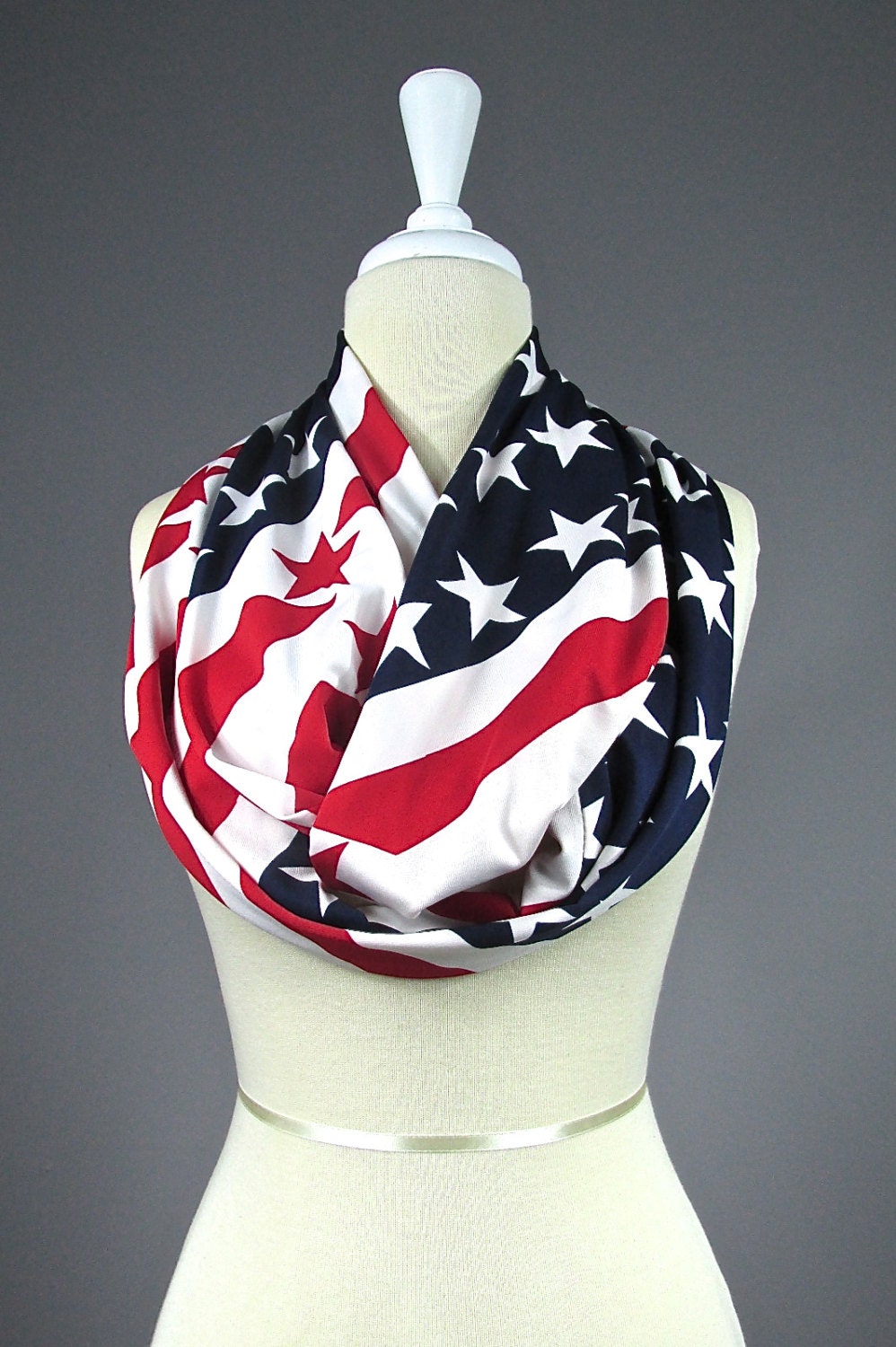American Flag scarf Patriotic infinity scarf