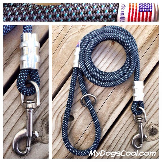 Pacific Blue Climbing Rope Dog Leash Made in USA