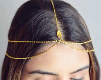 THE HERA Gold Hair Chain Crystal Diamond Hair Jewelry Sexy Head Boho Festival Prom Wedding Headpiece head chain Coachella Festival Summer