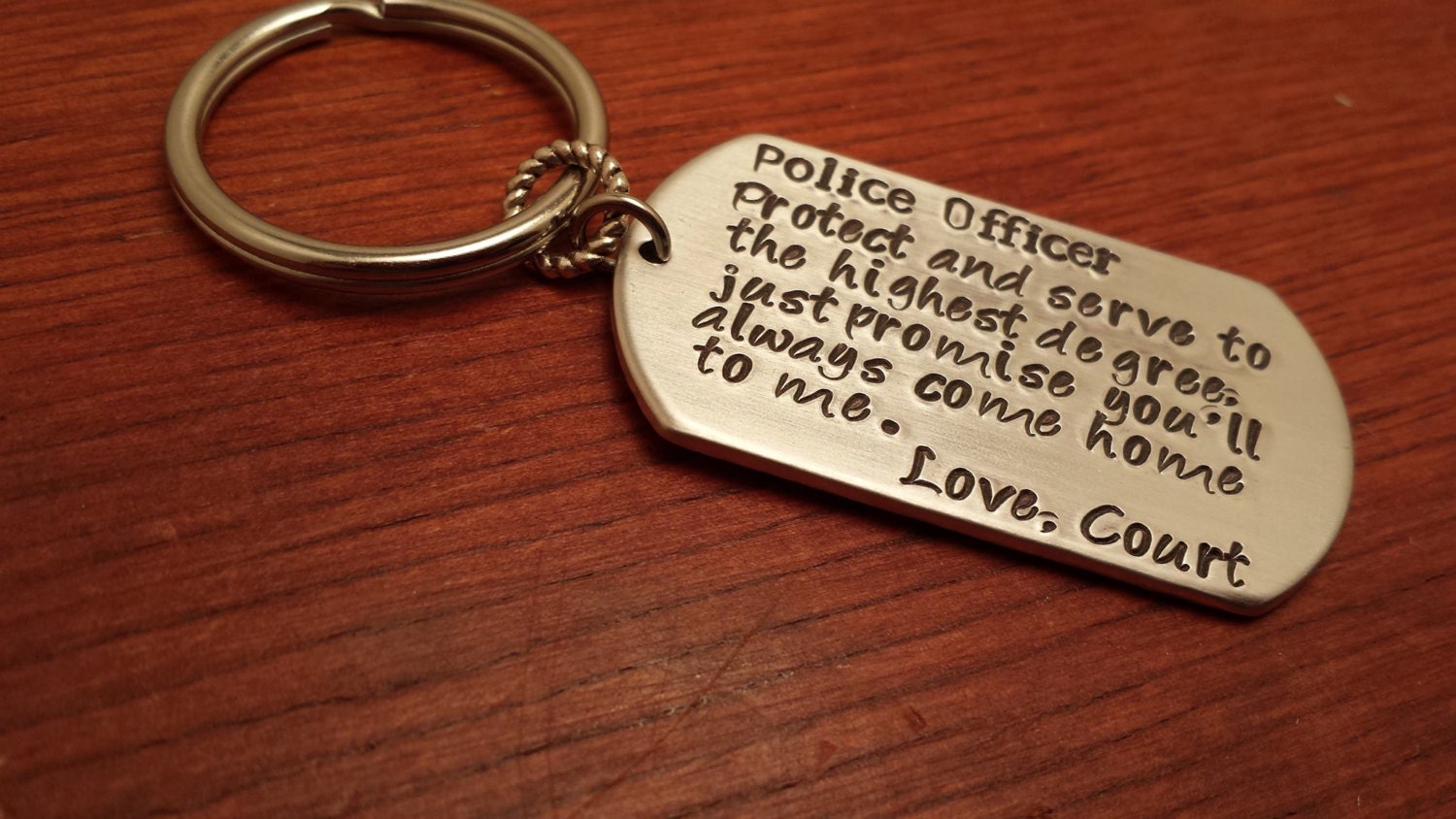 Personalized dog tag key chain police/state trooperPolice